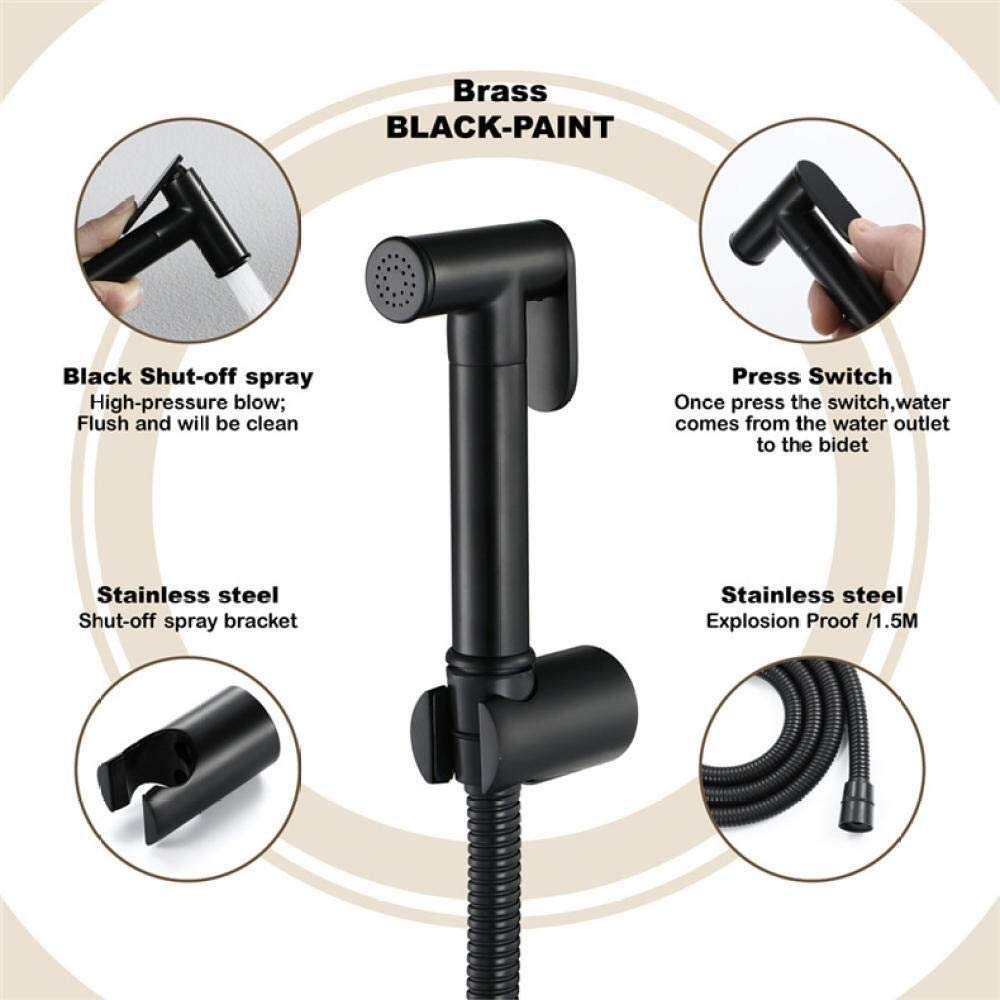 Duschset, Duschkopf, Toiletten-Sprühkopf, Hygiene-Wasserhahn-Set, Schwarz, Kupfer-Sprühpistole, Toilettenspüler, Schwarz, Wandmontage