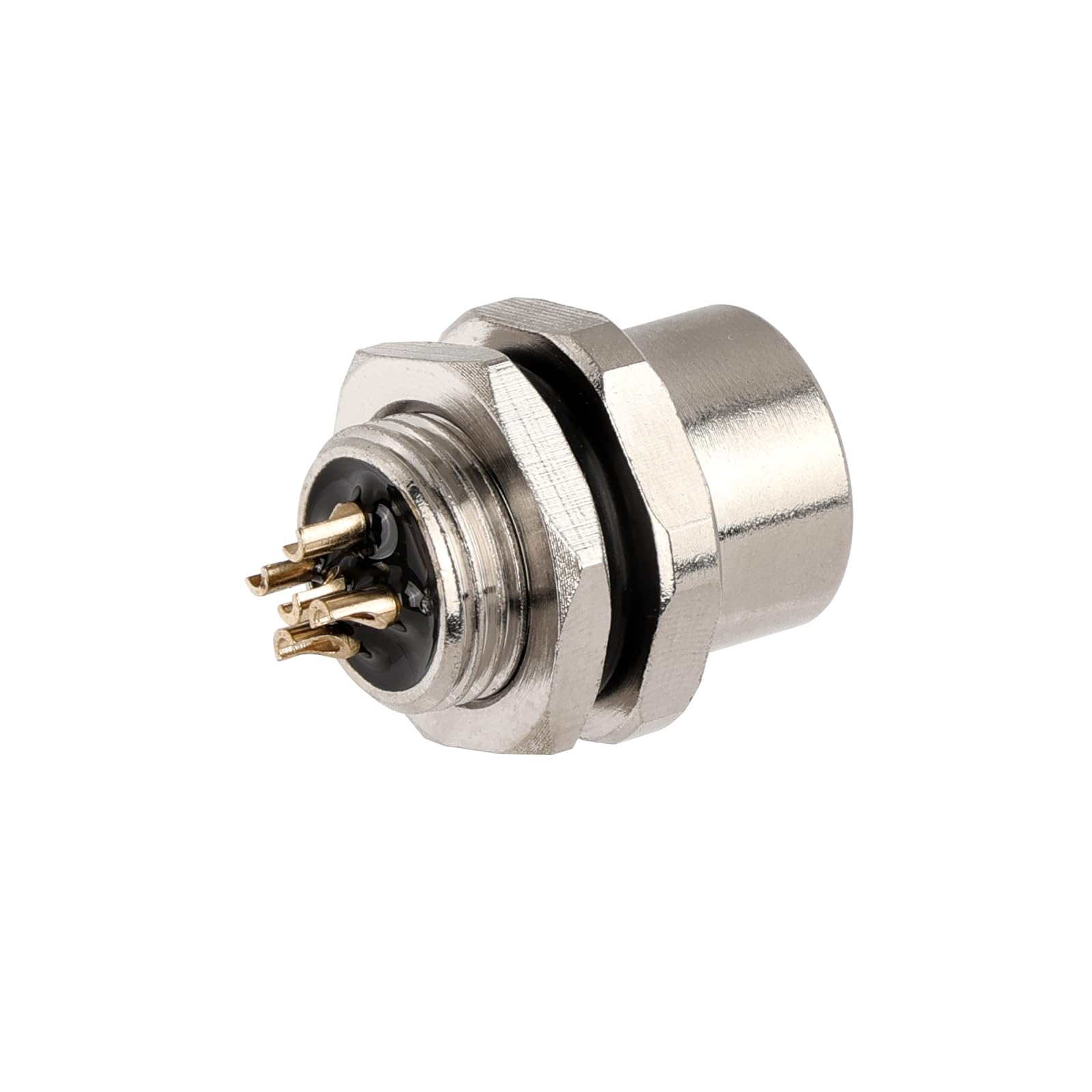 Presa M12 a 5 pin femmina a codice aviazione per montaggio a pannello, 12 mm, connettore circolare industriale, IP67, impermeabile per sensori, PLC e apparecchiature di automazione, 10 pezzi