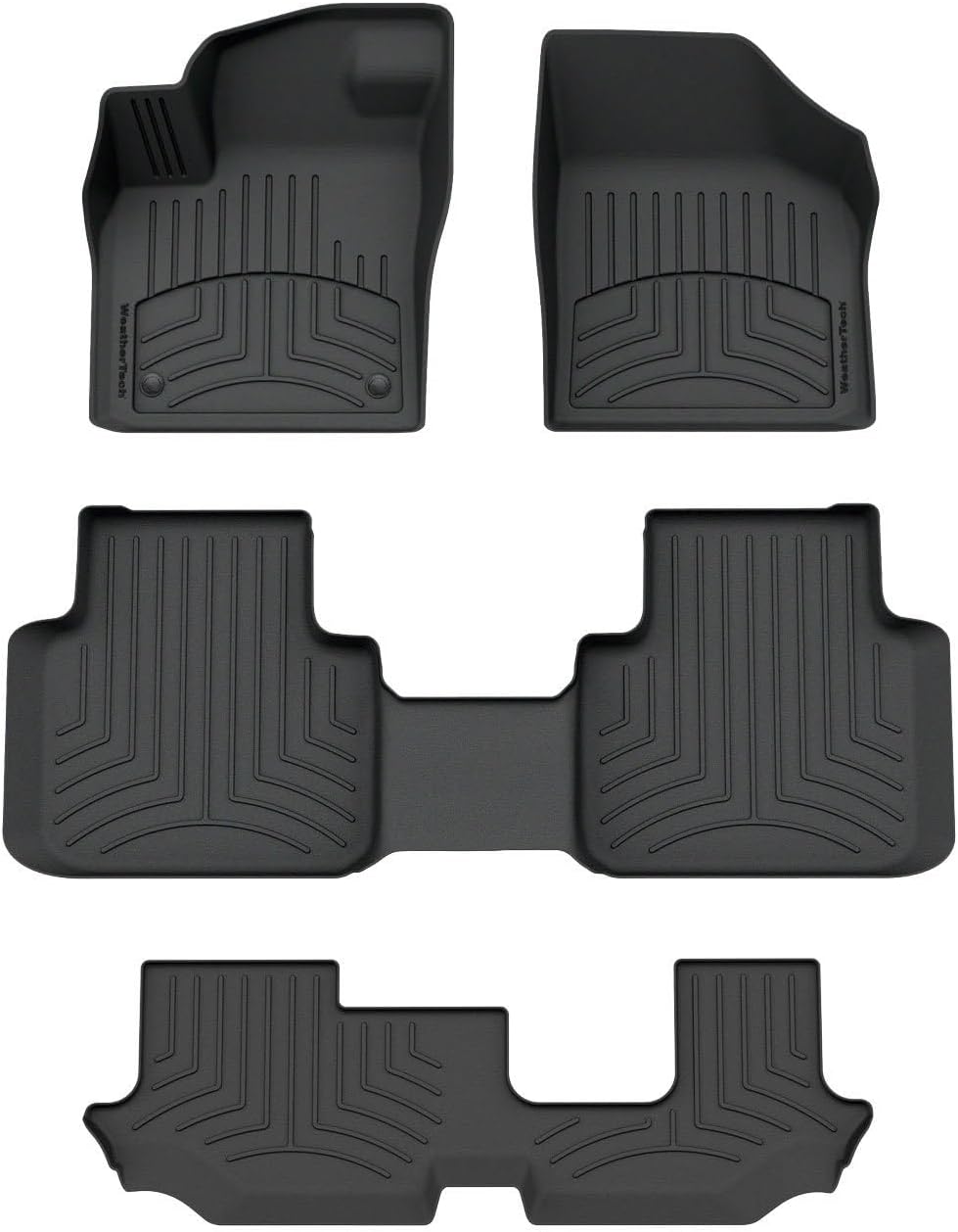 WeatherTech FloorLiner HP Custom Fit Floor Mats for VW Atlas Full Set (4415501-441084-4-3IM), Black