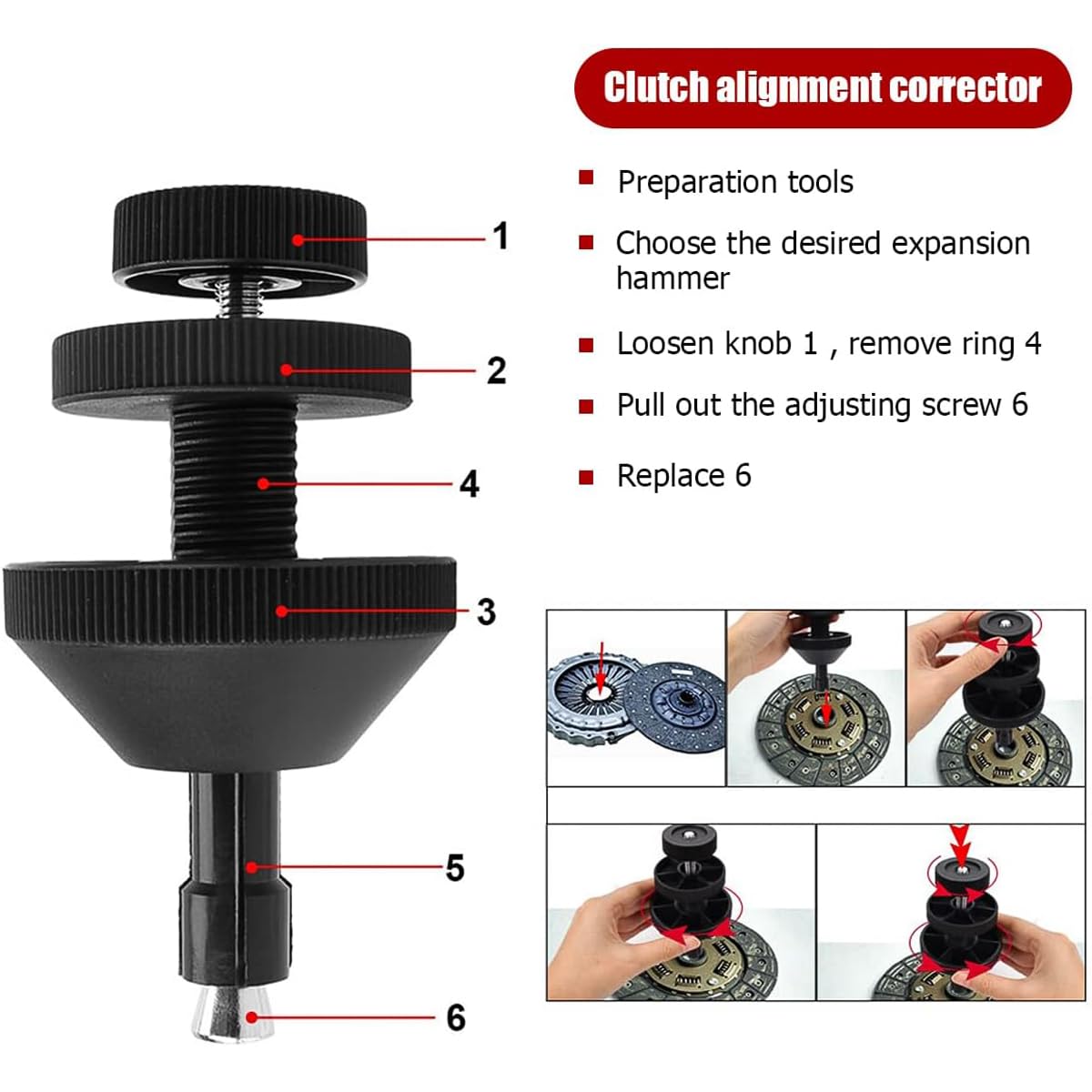 Greluma Frizione Allineamento Strumenti Kit per Auto, Correttore Universale Frizione-Foro