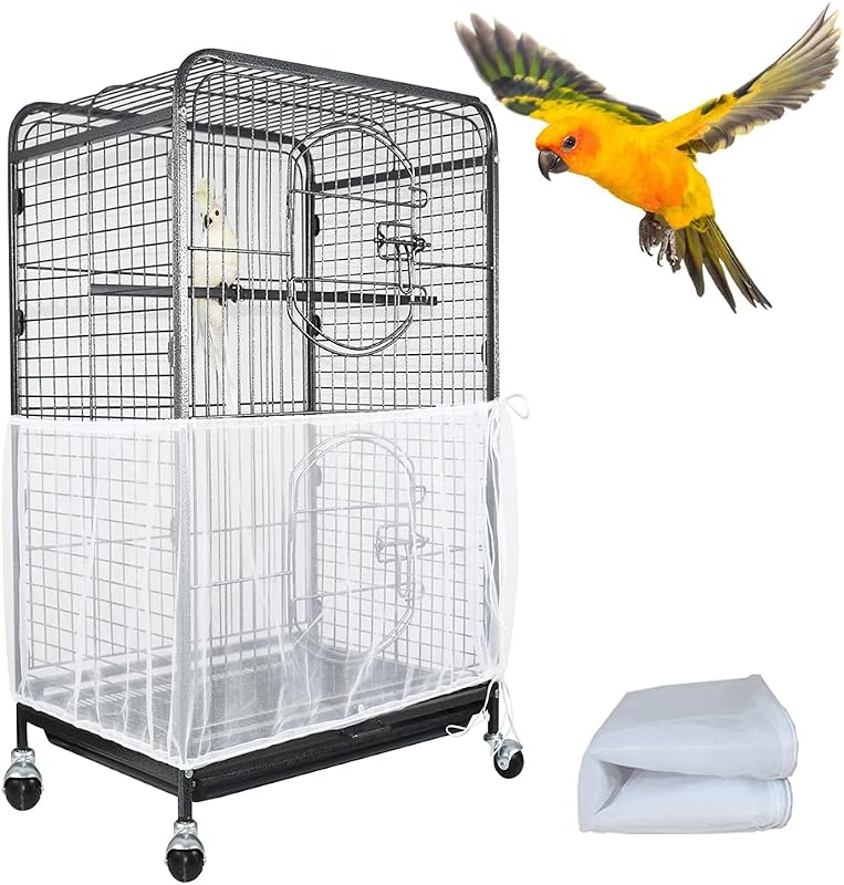 Capa Coletora de Sementes para Gaiola de Aves ASOCEA em Tela de Nylon, Extra Grande, Branca