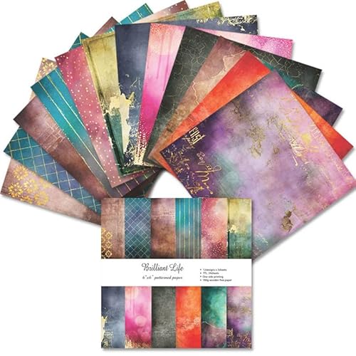 Brilliant Life Theme Kids Children Scrapbook, Diy Album Scrapbook Paper, Hand Account, Greeting Card Making Background Paper Craft Supplies Painting Decoration Travel Diary Paper 6"X6" #TOP11