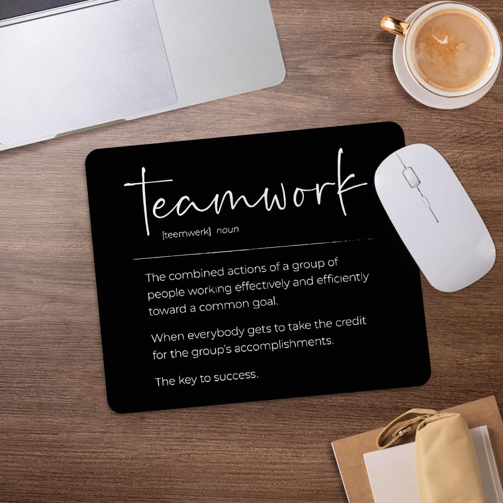 Teamwork Definition Mouse Pad Inspirational Coworker Employee Appreciation Gifts Mousepad for Desk Home Office Dorm Computers Laptop Gaming