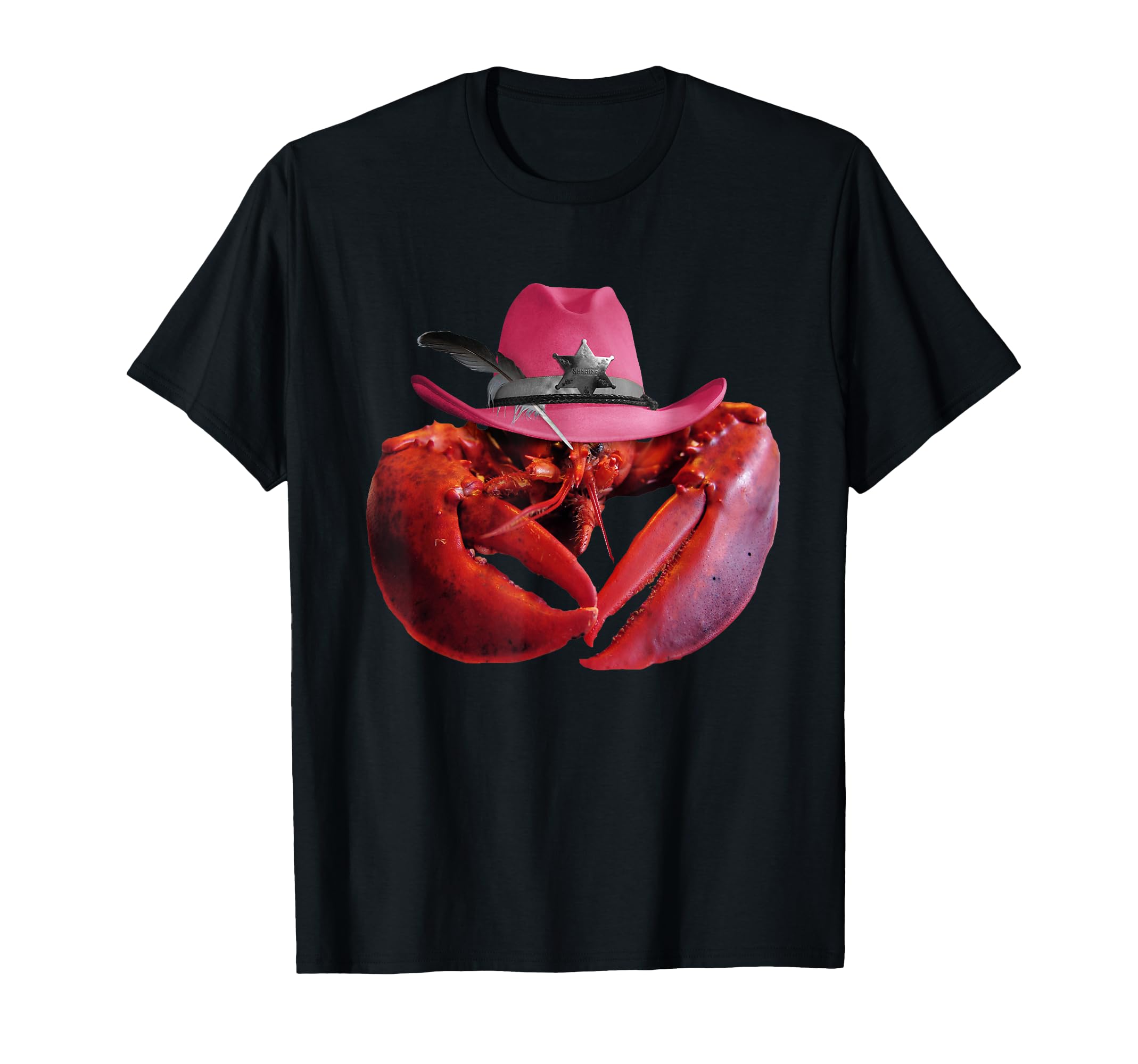 Lobster Wearing Pink Cowboy Hat, Funny Cute Lobsters T-Shirt