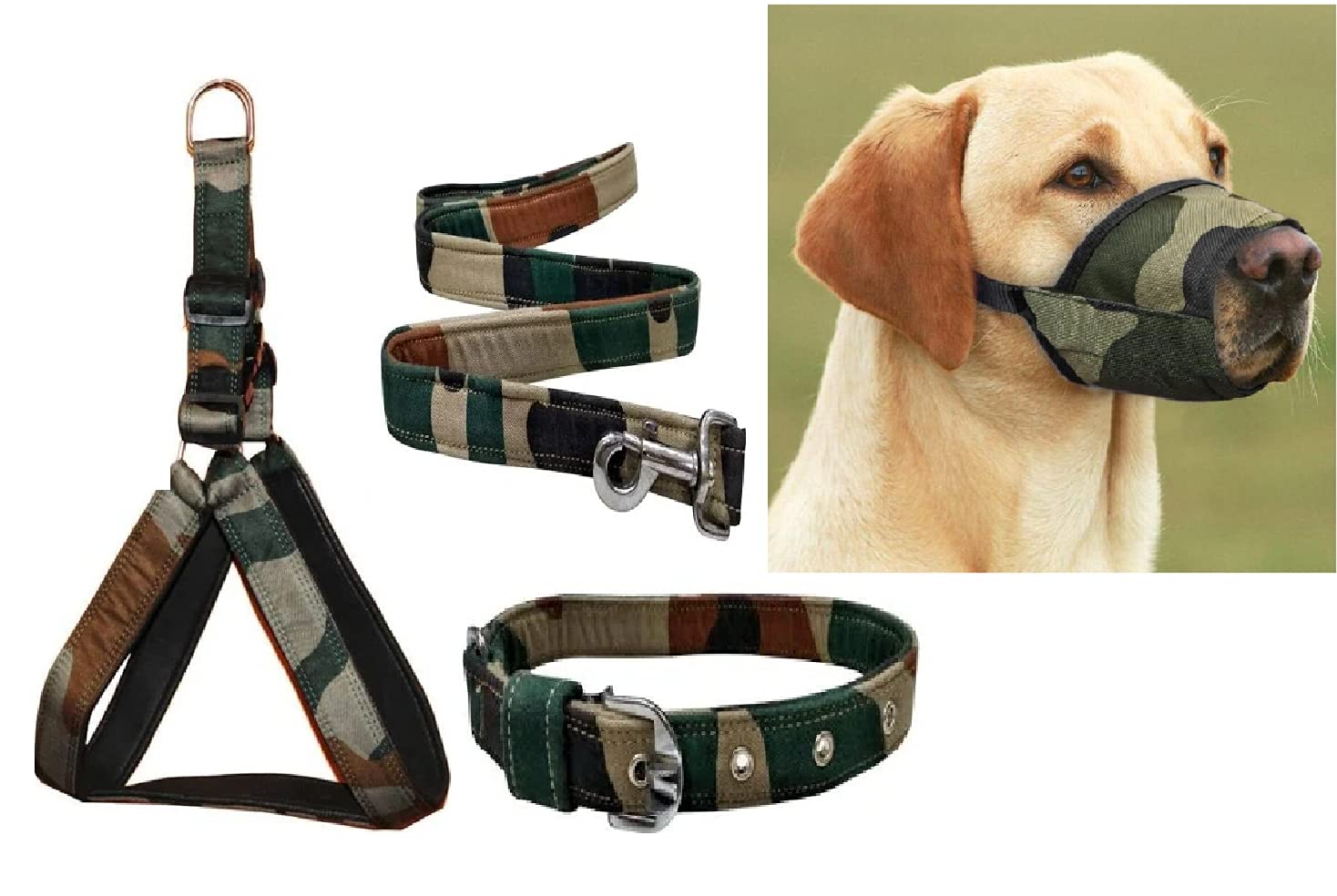 Hachiko:-Best Dog Body Belt Harness+Leash+Collar+Muzzle Specially for All Large Breeds Dogs(Combo of 4) (B09H33XFKT) Amazon Price History, Amazon Price Tracker