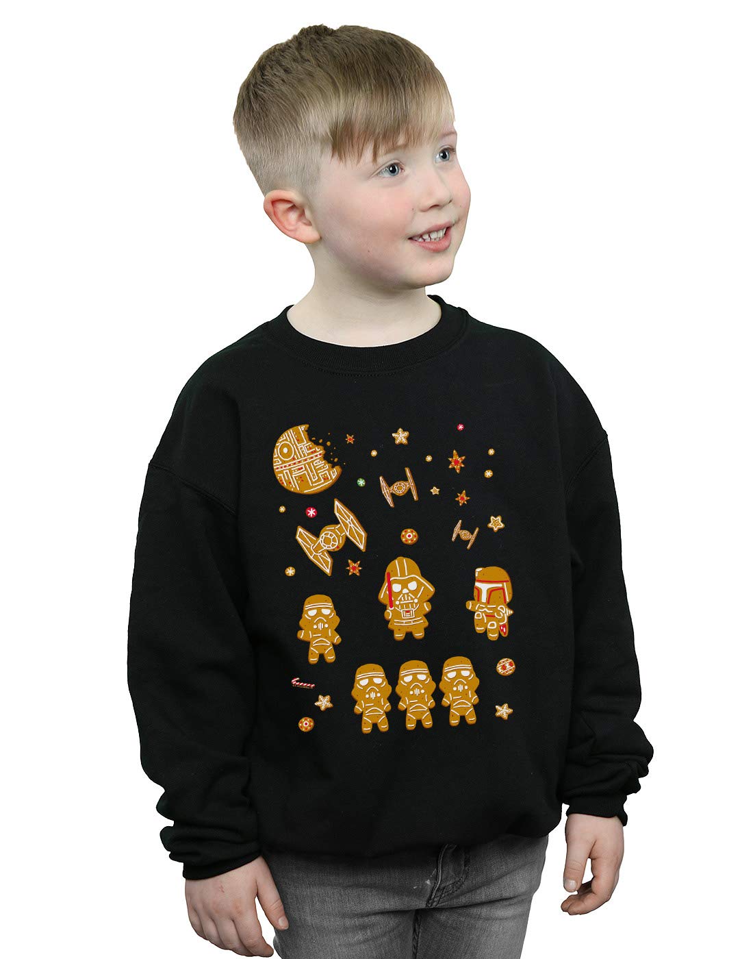 Absolute Cult Star Wars Boys Gingerbread Empire Sweatshirt Black 9-11 Years