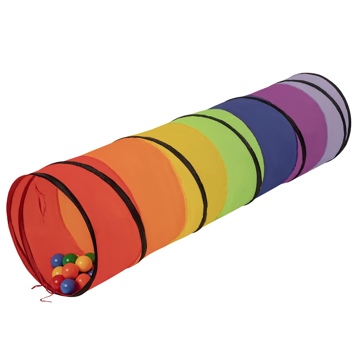 Selonis Spieltunnel Für Kinder Mit 900 Bälle Pop Up Krabbeltunnel Mit Bällen Drinnen Und Draußen, Mehrfarbig:Gelb/Grün/Blau/Rot/Orange