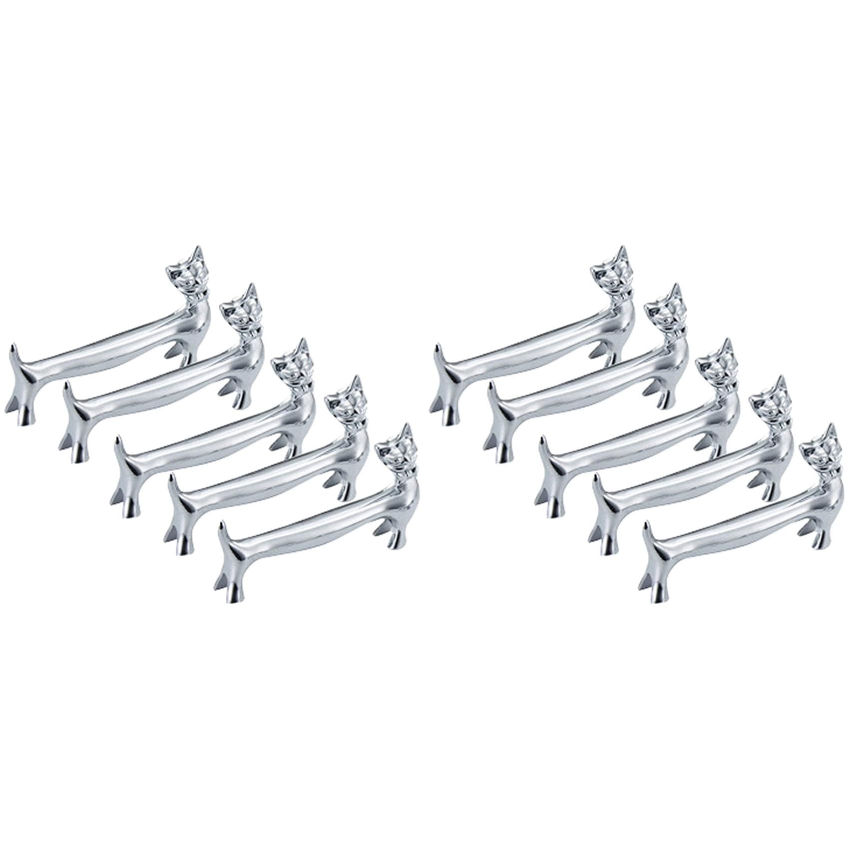 Pose-couvert en alliage de zinc argenté chic pour table élégante