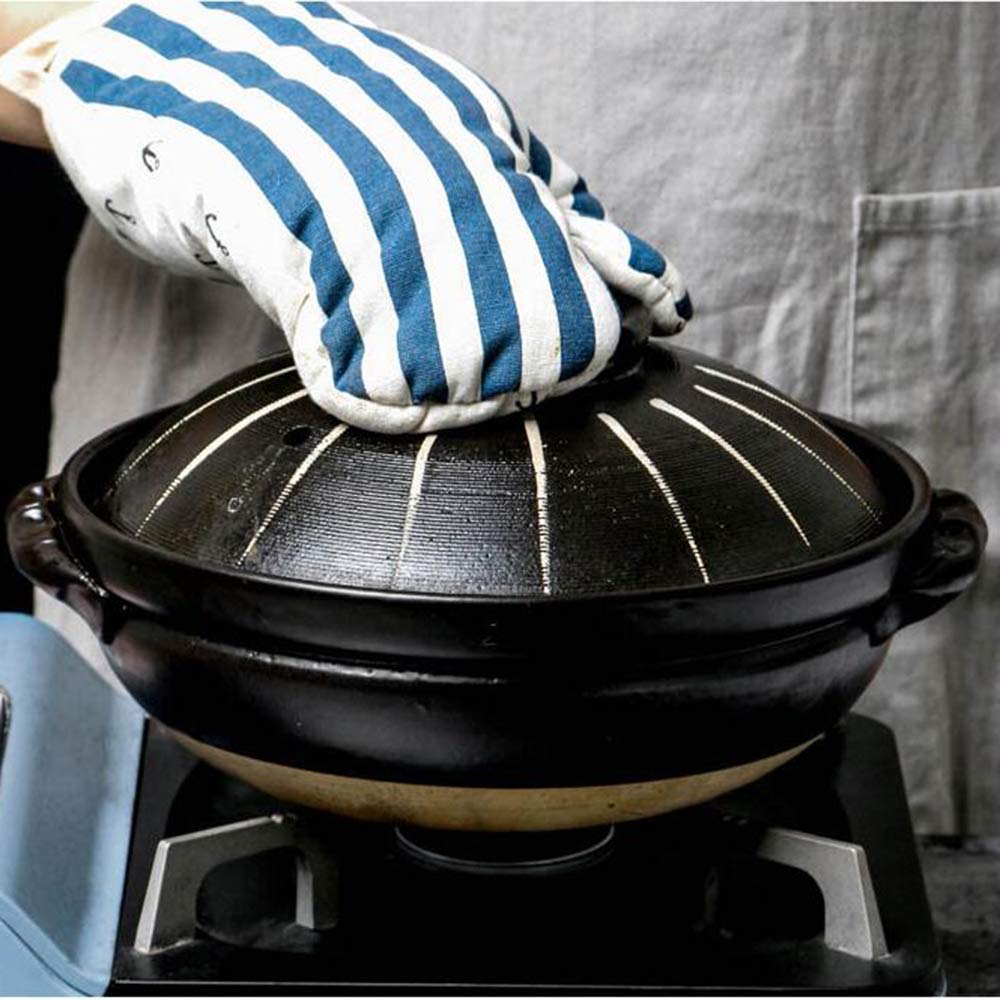 Kochtopf, Japanischer Hot Pot, Hitzebeständiger Keramik-Auflauf mit Deckel, Schmortopf für langsames Kochen, Runder Schmortopf, Suppentopf, Ölfreier Kochtopf B 0,9 l