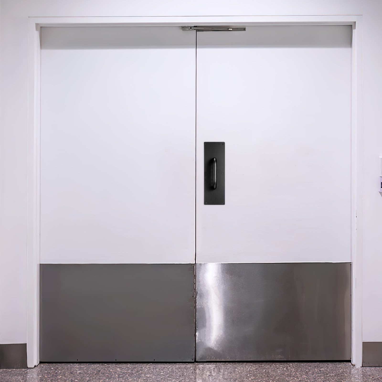 Zerodeko PoignéE De Porte Commerciale En Acier Inoxydable 304 Avec Plaque Large Pour Portes Coulissantes Et Bois PoignéE De Traction IntéRieure Avec Vis Pour Usage Industriel