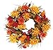 OakRidge Fall Mum Wreath, 18" Diameter, Silk Floral Autumn Home Décor for Indoor/Outdoor Use