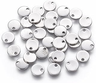 Beadthoven Stainless Steel Small Charms Bulk Small Mini Metal Stamping Blank Pendants Tiny Jewelry Charms Accessories for 