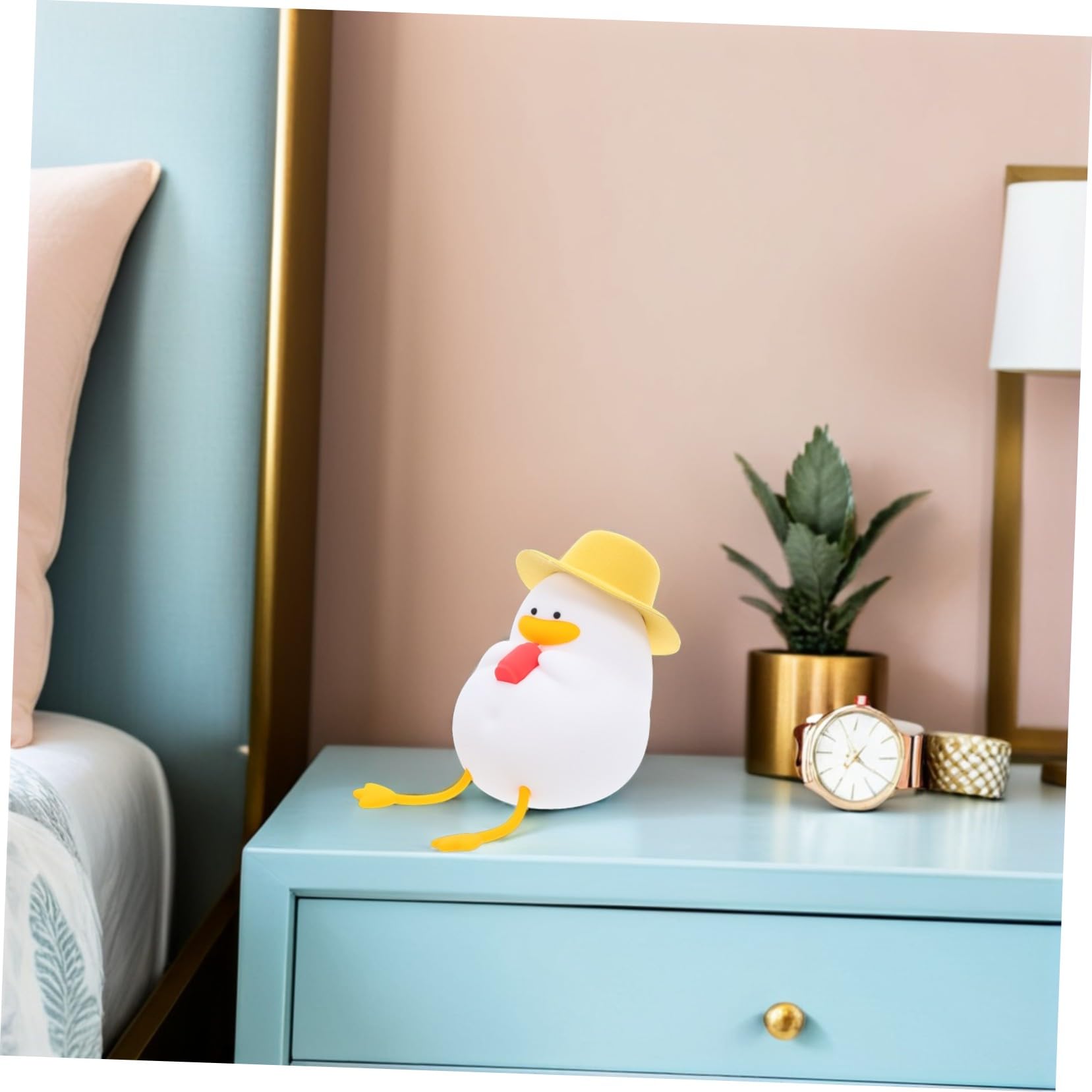 UKCOCO Lámpara de Noche LED Pato de Dibujos Animados de Silicona para Bebés | Amarillo, Abs y Pc, Control por Toque, Resistente a Caídas, para Tomas Nocturnas y Cambios de Pañal