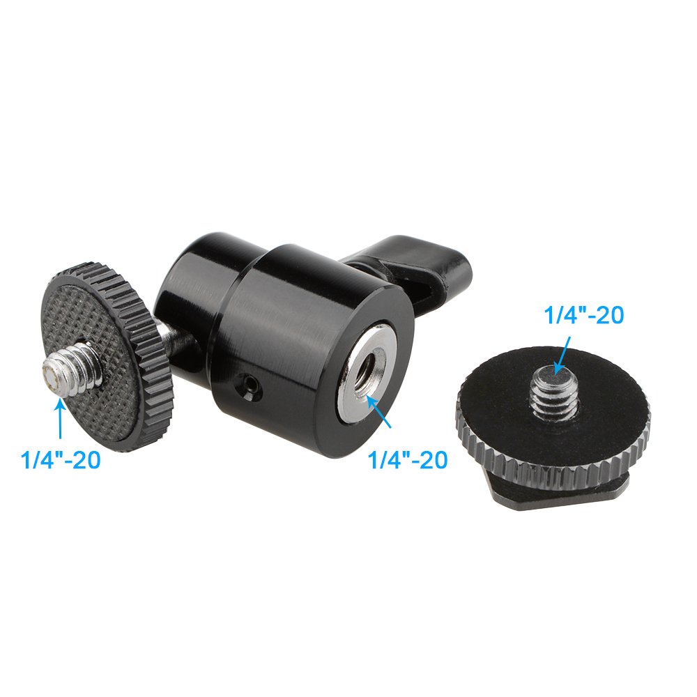 CAMVATE 1/4 Mini tête à rotule Flash Hot Shoe Support à vis for Trépied pour Appareil Photo