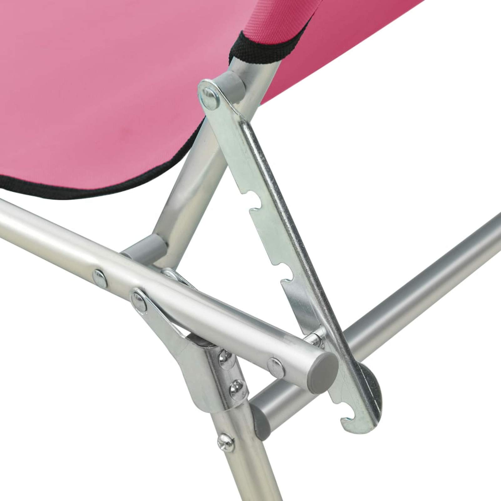 ZEYUAN Klappbare Sonnenliege mit Dach, Balkonliege, Gartenliege, Sonnenbett Outdoor, Gartenliegestühle, Freizeitliege, Strandliege, Gartenmöbel, Himmelsliege, Stahl Magento Rosa