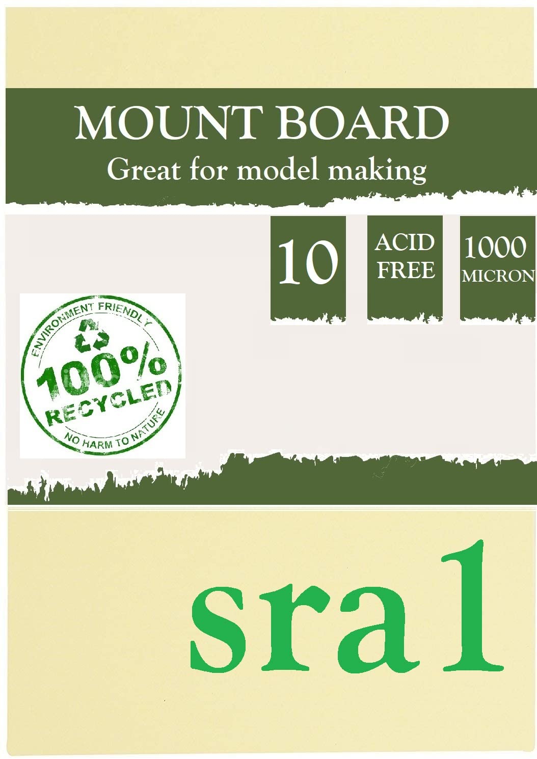 PROTECTAFILE - SRA1 Super 1mm Thick Ivory Card 480gsm - 10 Sheets for Beer Mat Craft, Mounting, and Models
