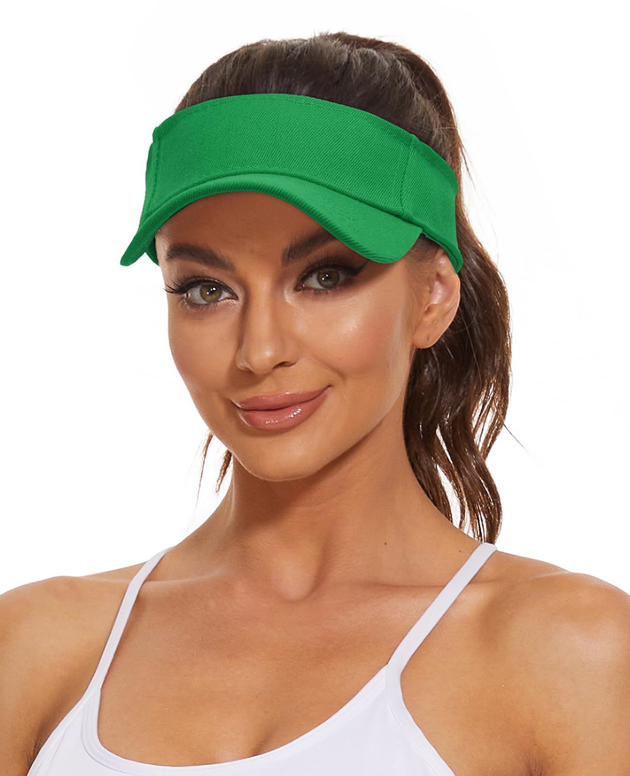 Viseras solares unisex para mujeres y hombres, sombreros deportivos de algodón para protección solar, Verde, talla única