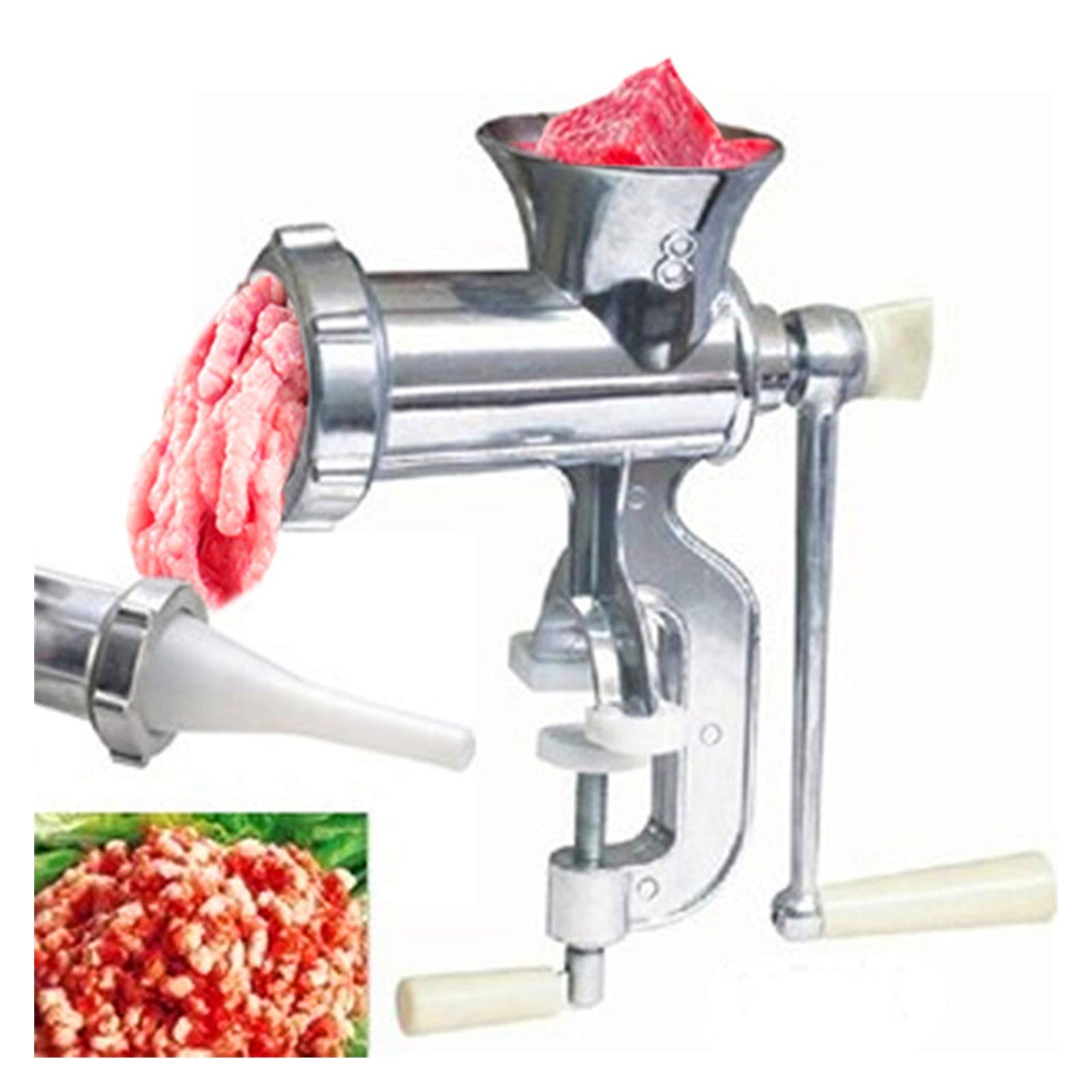 Ciężkie Ręczny szlifierka mięsna 5# 8# Meat Mincer Kiełbasa Maszyna Spice Marchra Mincer (Color : Base, Size : No 5)