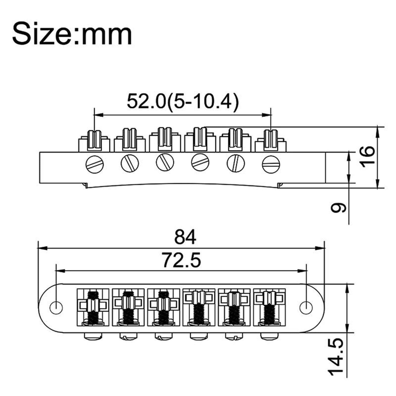 Mostek zamienny do gitary elektrycznej LP 6 String Black Metal Mostek Gitary Profesjonalnej