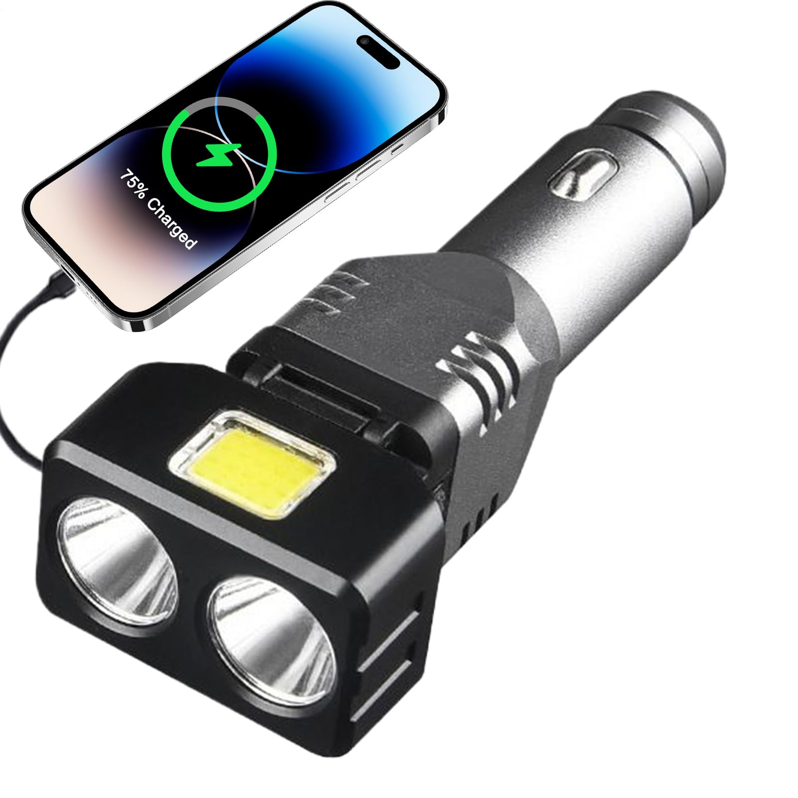 Linterna automática recargable USB tipo C con luz LED ultrabrillante para coche 8
