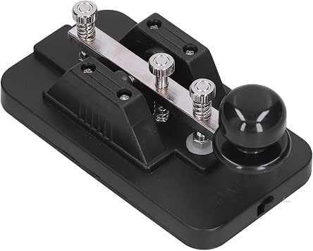 Morse Code Experiment Kit Telegraph Key Manual CW Practice Tool with Buzzer Practice Telegraph Tapper Key for Beginner