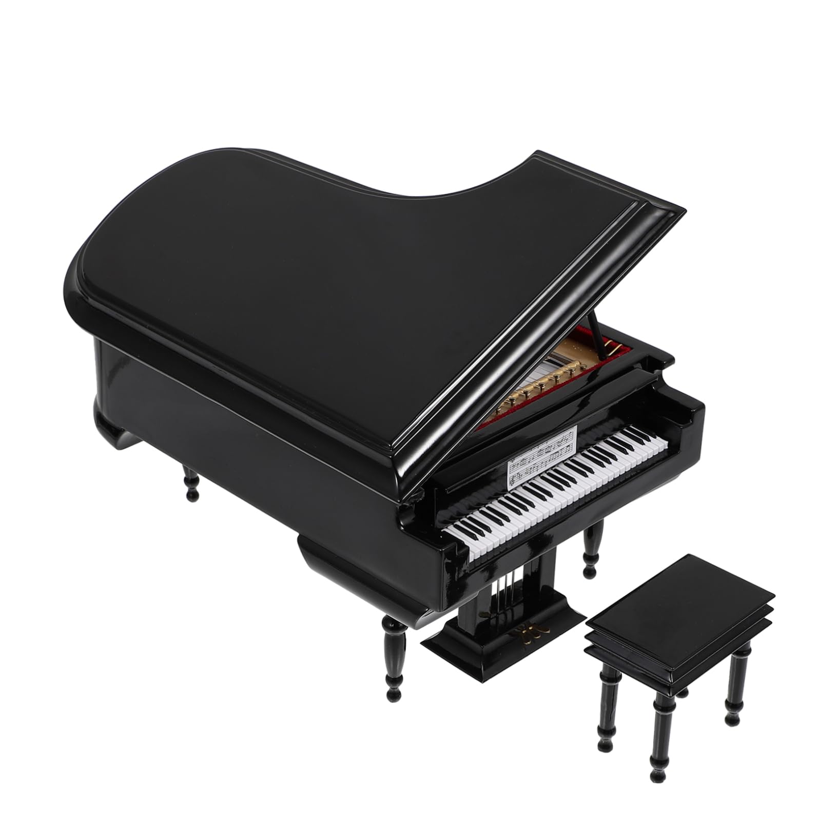 VICASKY Mini Pianoforte Decorativo Nero, Portatile da Scrivania | Legno, Metallo e Plastica, Stile Semplice e Unico, per Camera da Letto o Palmo della Mano