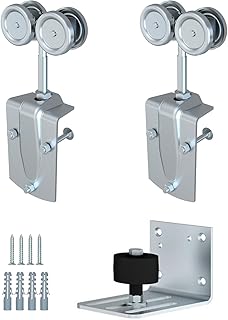 Heavy-Duty Galvanized Steel Exterior Sliding Barn Door Roller Kit, Outdoor Rolling Rollers, 450 lbs Capacity, 2 Packs