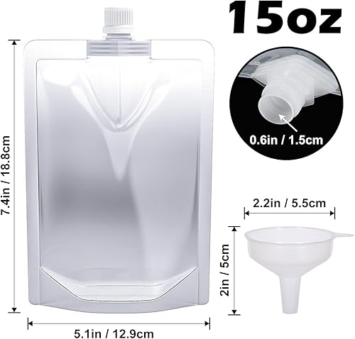 Vista 3 de Bolsas de plástico Keon - Bolsas de jugo flexibles, reutilizables, a prueba de fugas, sin BPA para viajes, deportes al aire libre, conciertos