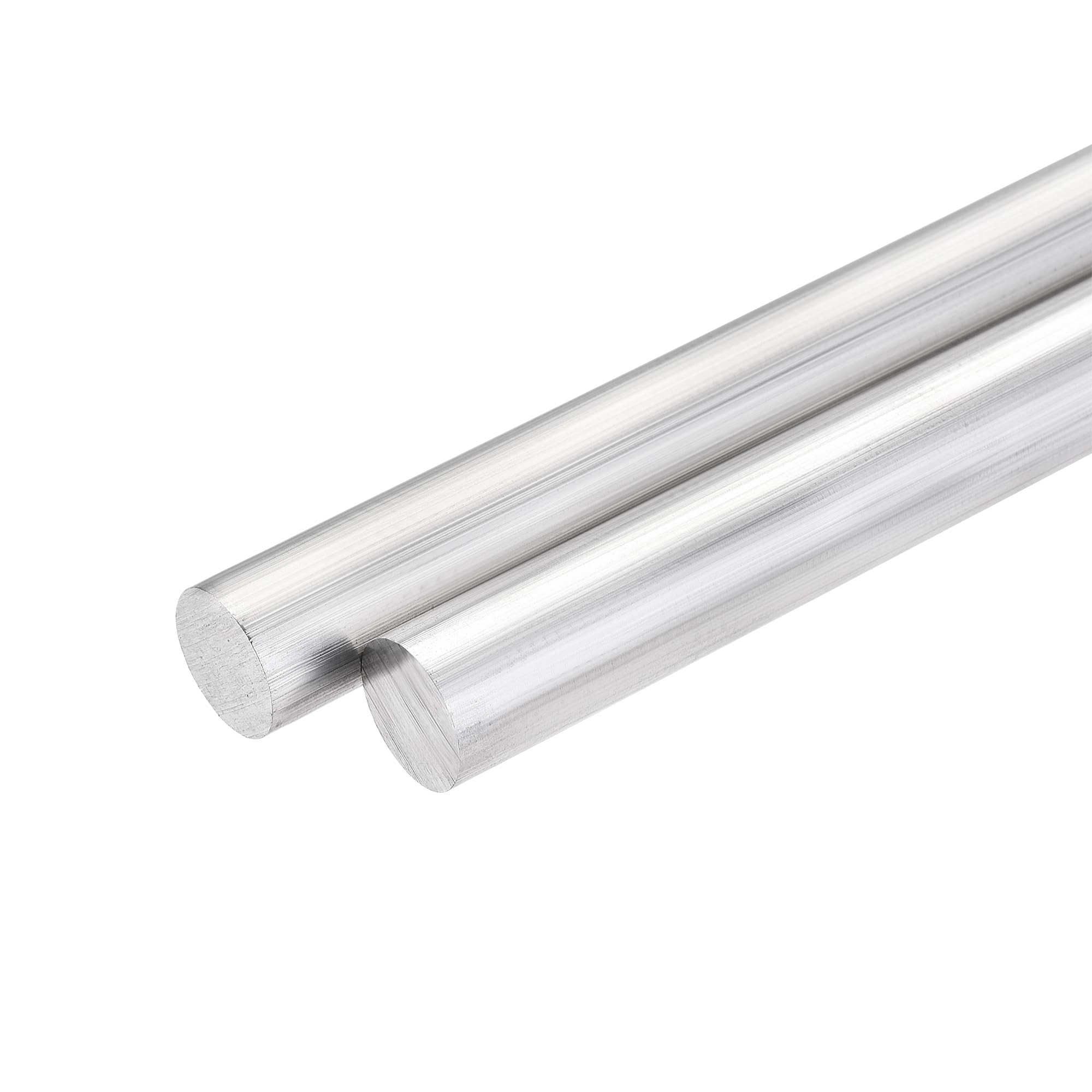 sourcing map Aluminium Solide Rond Tige Tour Barre 15mm x 250mm pour Bricolage Artisanat Outil 2Pcs