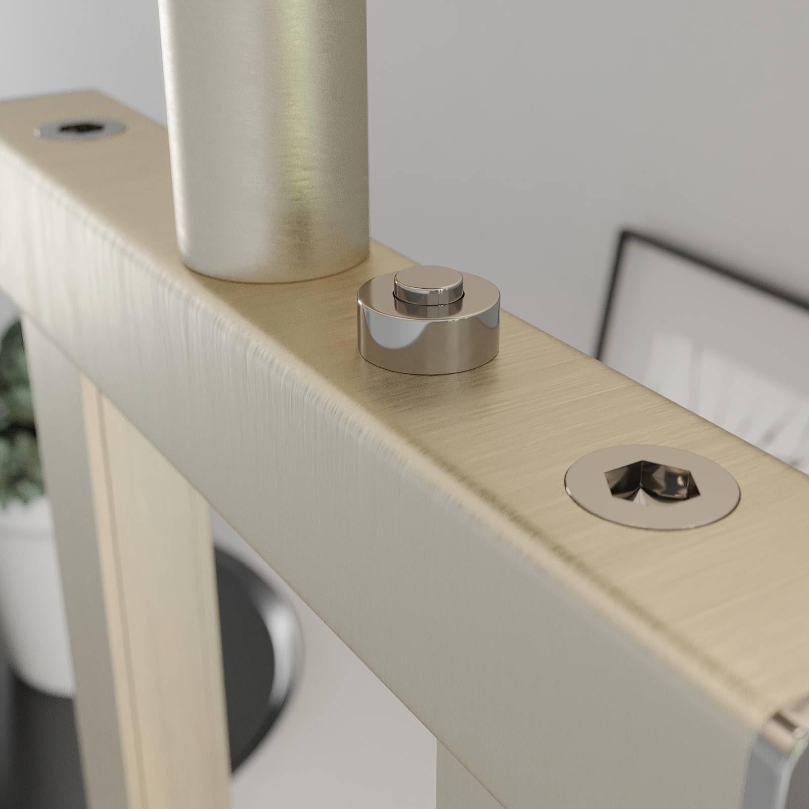 Lindby lámpara de mesa en níquel satinado, blanco, mesita noche | lámpara de mesa, e27, moderno, de tela para sala de estar, salón, dormitorio, comedor