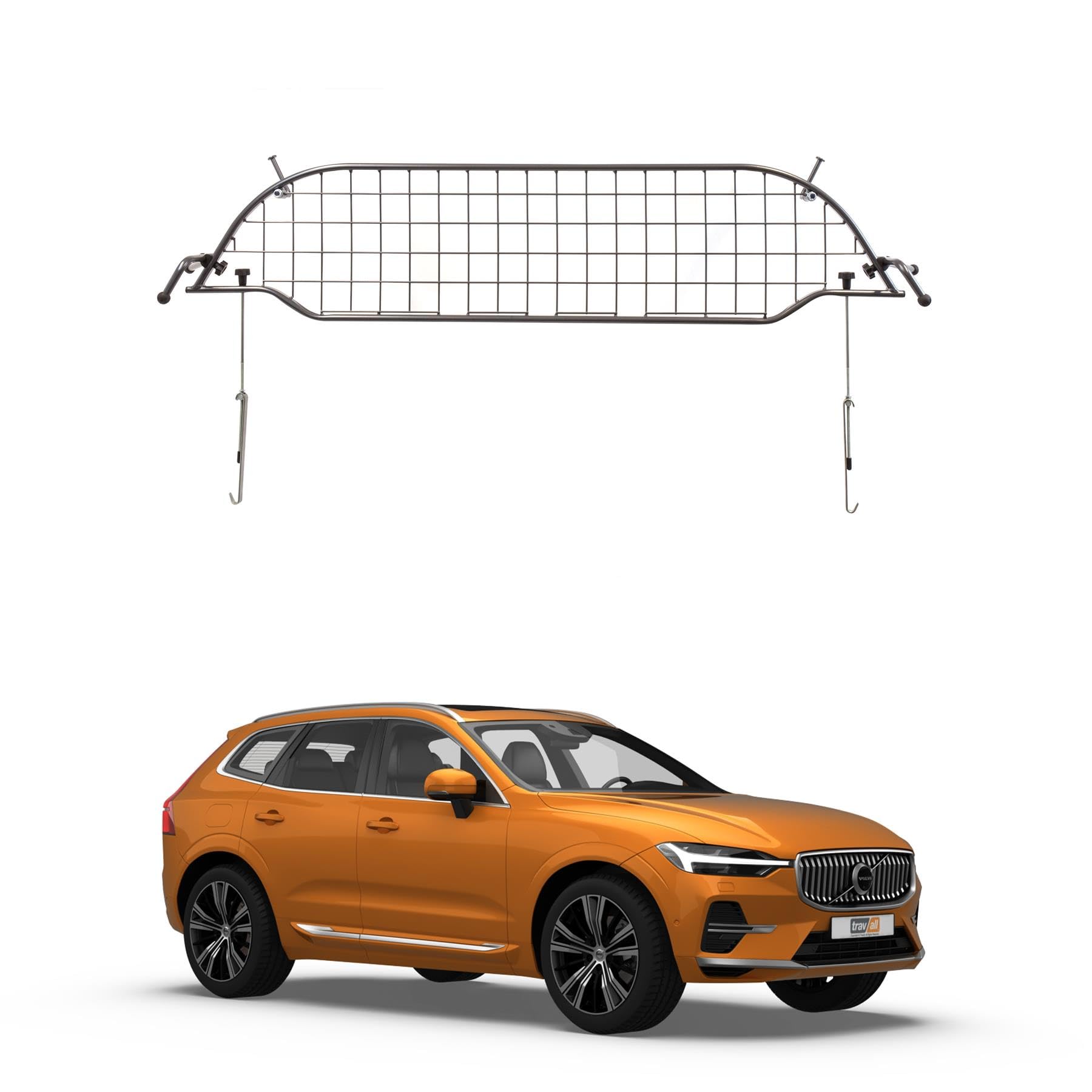 Travall Dog Guard compatible with Volvo XC60 (2017-Current) Vehicle Specific Boot Guard Tailored Fit Luggage Pet Barrier Separator Heavy Duty Powder Coated Steel