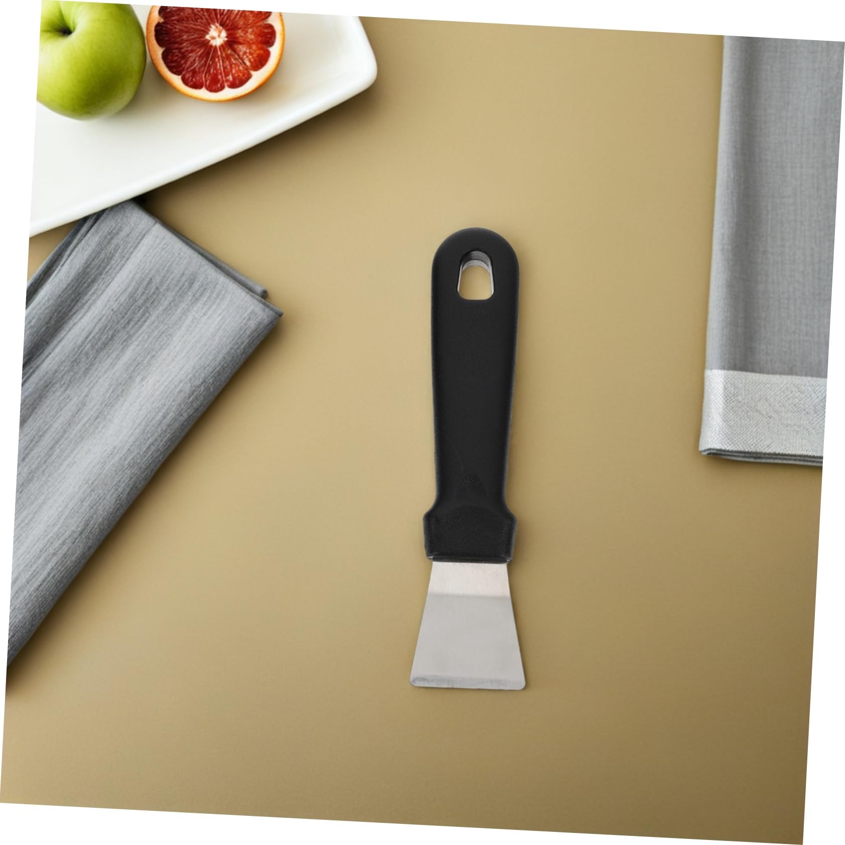 Set di 10 Spatole Raschiatori in Acciaio Inox e Pp Nero | Sbrinamento Frigorifero e Pulizia Cappa, Facile da Pulire, Uso Multifunzione