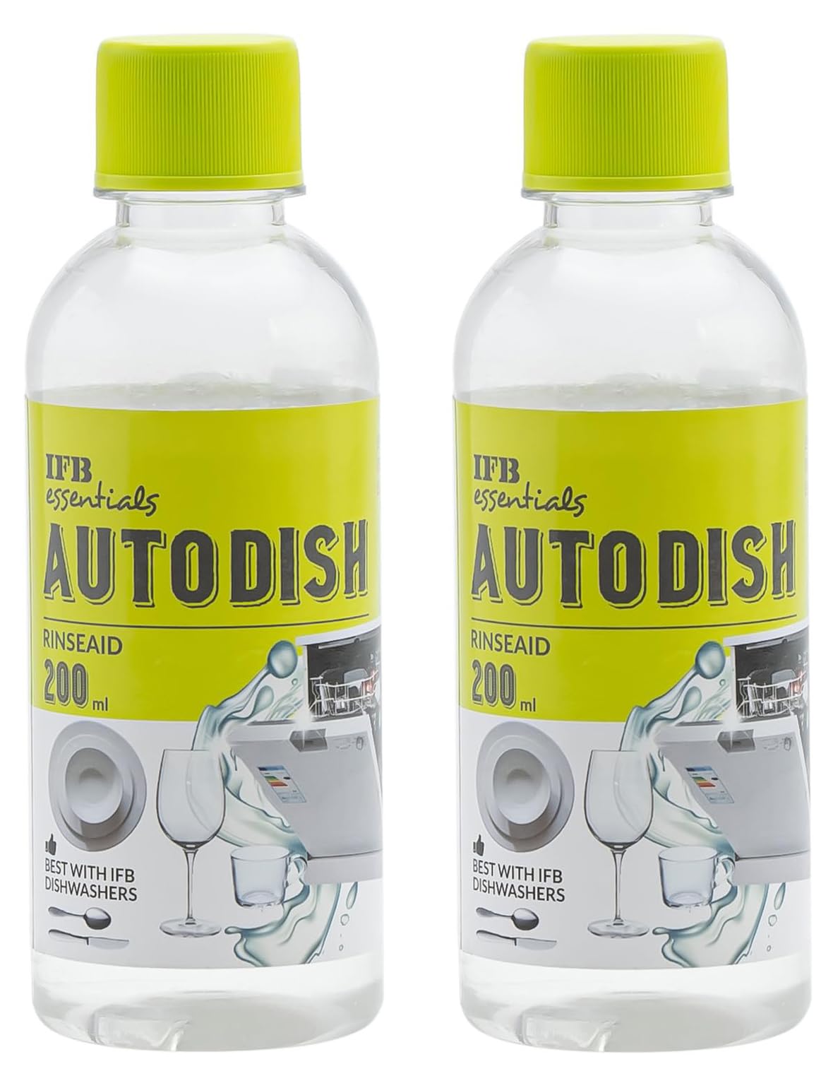 IFB Essentials Autodish Rinse Aid - 200 ml, Pack of 2, Fresh Scent, Liquid, Dishwasher Rinse Aid-image-18