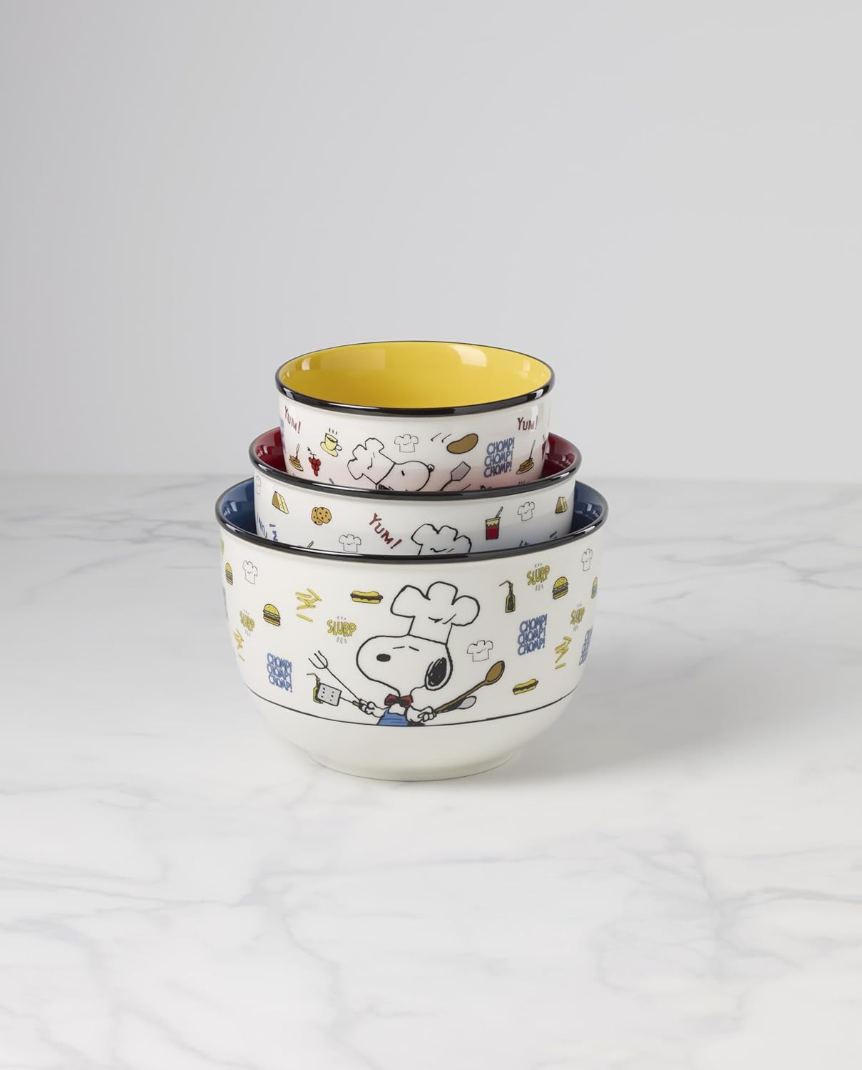Lenox 897579 Chef Snoopy 3-Piece Bowl Set