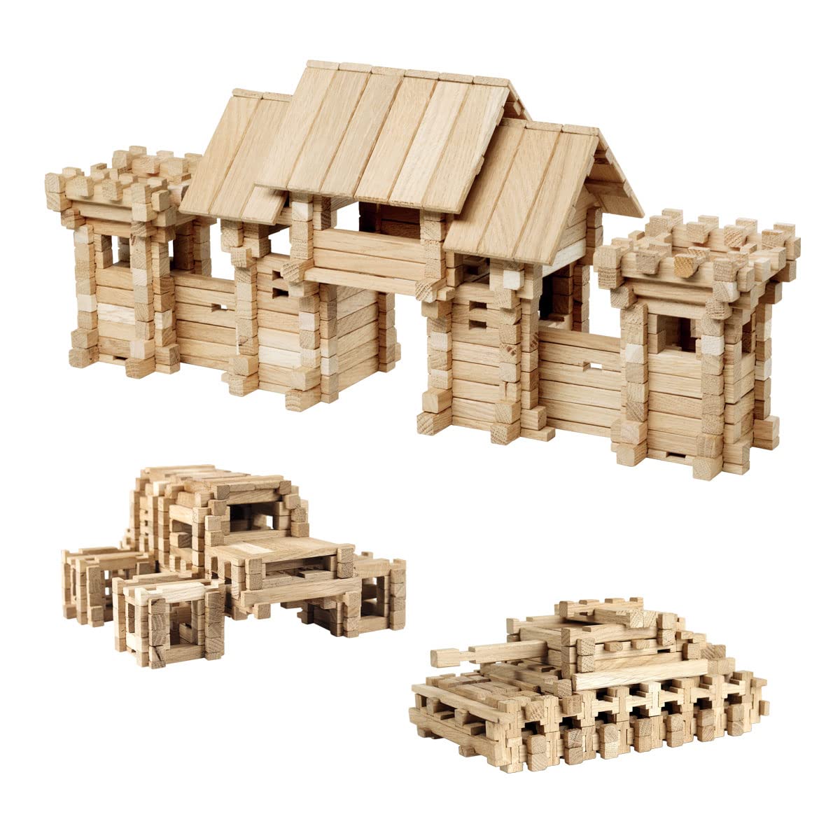 Set Costruzioni in Legno Forteca – Porta 296 Pezzi | Gioco Educativo Fantasy per Bambini | Sviluppo Creatività, Logica e Motricità Fine | Materiale Naturale Ecologico