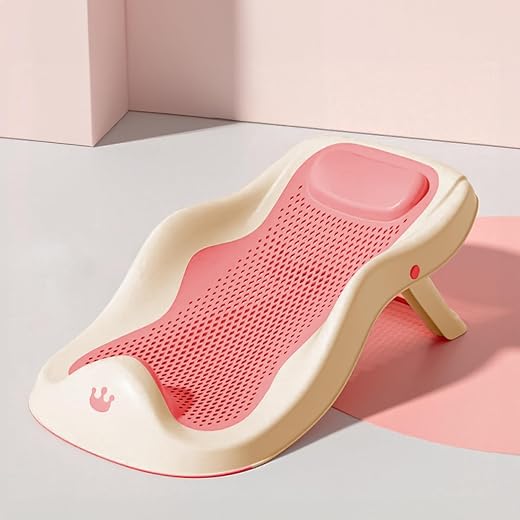 StarAndDaisy Baby Bath Seat for Newborn to 0-18 Months, Non-Slip, Adjustable, Portable, Comfortable, Hygienic Baby Bather/Chair – Pink