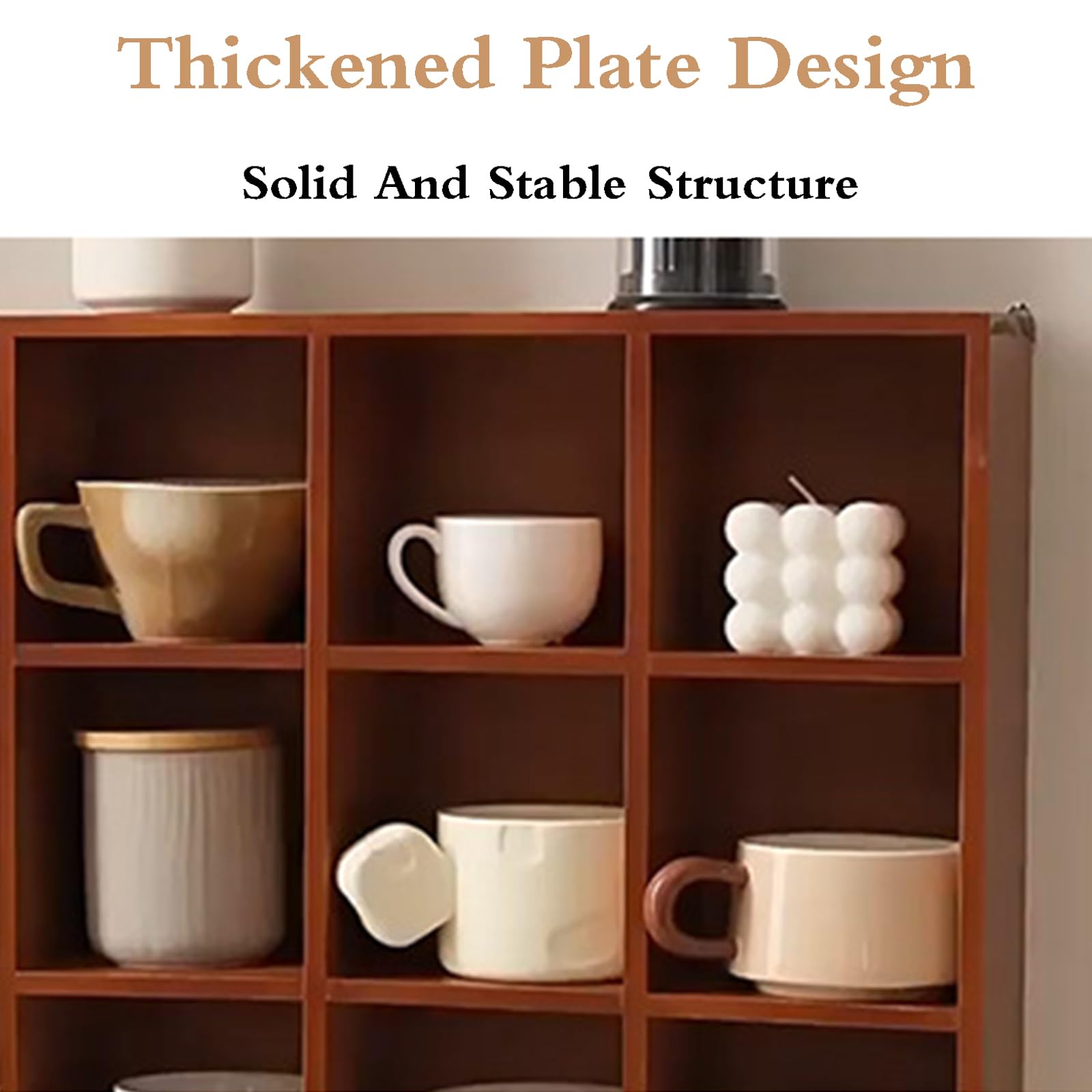 Support Tasse A Cafe,éTagèRes Flottantes,PréSentoir à Tasses Mural en Bois,BoîTe De Rangement en Bois Naturel,Peu Encombrant,pour Les Tasses à Thé/Verres à Spiritueux/Tasses à Café