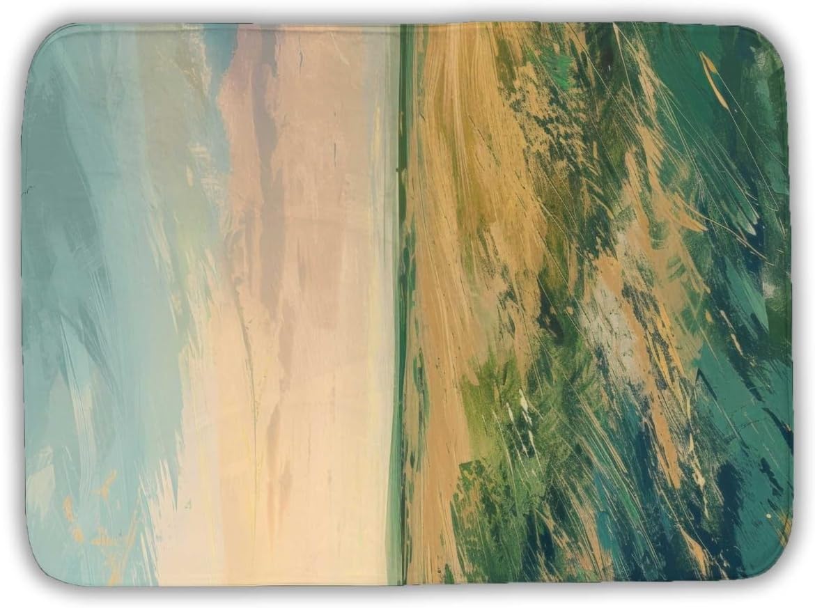 C1BM172461Y793 17 x 24 in. Evening in The Field Beige Bath Mat - Cozy Style