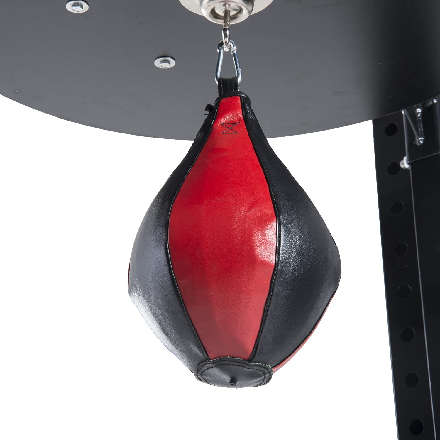 HOMCOM Plataforma de Boxeo con Speedball Φ21 cm, Pelota de Boxeo para Entrenamiento de Artes Marciales, Madera y Acero.