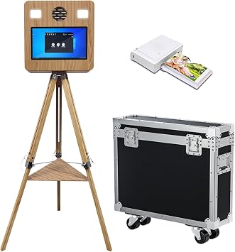 Portable Photo Booth with 15.6Touch Screen Photo Booth Machine Ideal for Weddings,Parties,Celebrations,and Events Rental Machine+Mini Printer