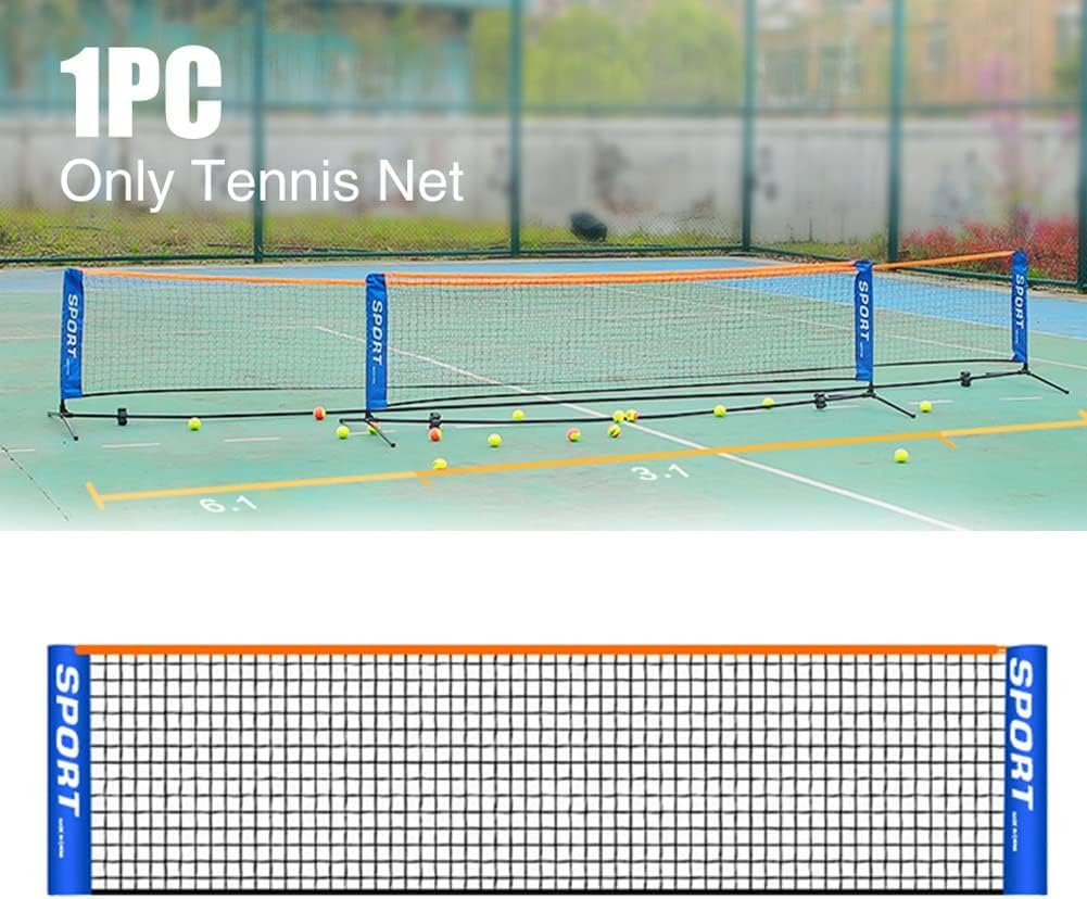 Filet de tennis portable professionnel standard pour entraînement sportif - 3 m/4 m/4,9 m/6,1 m de large pour enfants, volley-ball, pickleball, football, intérieur et extérieur, cour, plage, allée