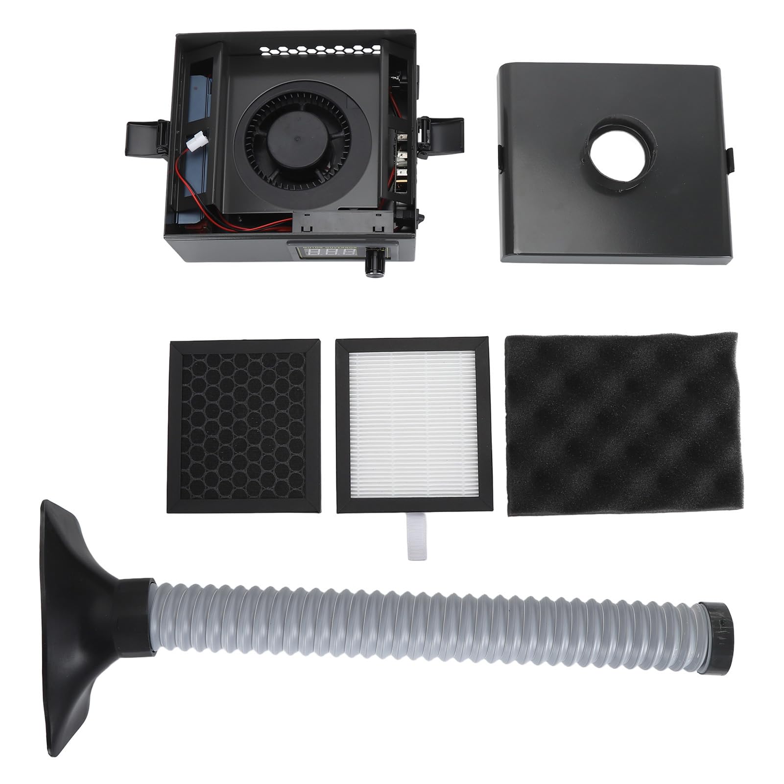 Fabater Extractor de humos de soldadura, 150 W de succión potente, 3 velocidades ajustables, 7000 RPM, bajo nivel de ruido, alta eficiencia para la extracción de humos, con luz LED. (Enchufe de la UE)