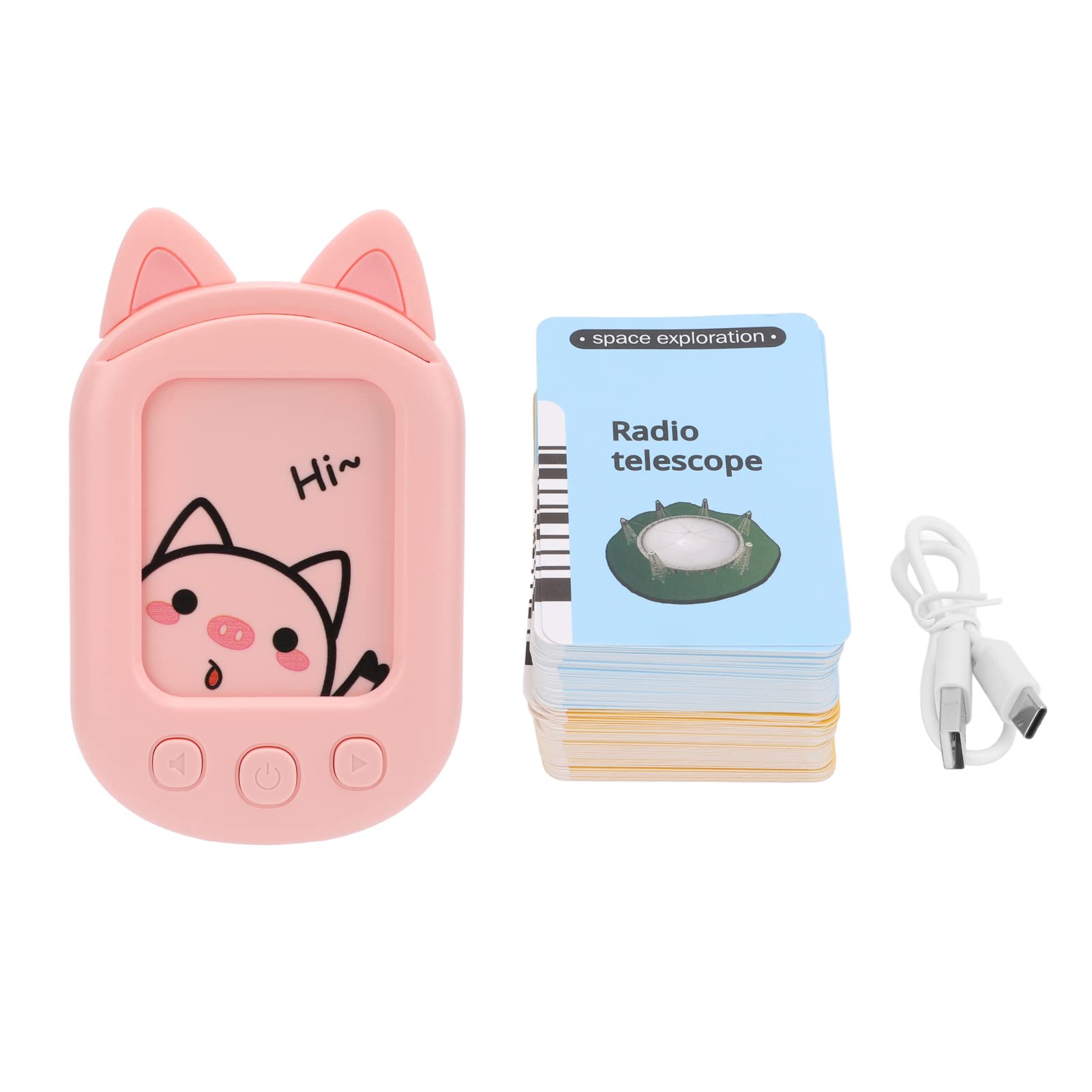 Tnfeeon Card Early Education Machine Pig Exterior for Kids Electronic Learning Toys with English Translation 224 Sight Words