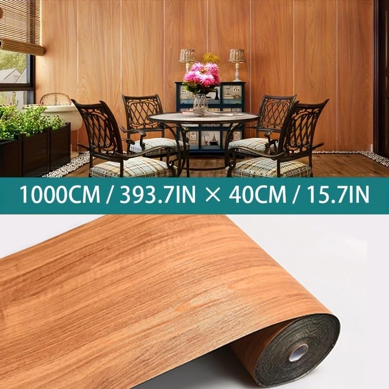 Suelo Vinilo Autoadhesivo,Suelo Vinilico Rollo de 40 cm de material de grano de madera autoadhesivo for pared, adhesivo for suelo, decoración de pared de fondo for dormitorio, cocina, impermeable(A,40