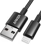 Anker USB Câble A à Lightning(3.3FT, 1Pack), Nylon certifié MFi USB sur le cordon Lightning pour iPhone 14/13/12/11 Pro/11/XS MAX/XR/8/7/6s Plus Câble (noir)