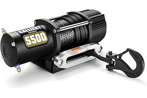 5000 lb Electric Winch with Synthetic Rope for Powersports Off-Road