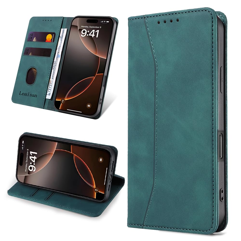 Leaisan Handyhülle für Samsung Galaxy S9 Hülle Premium Leder