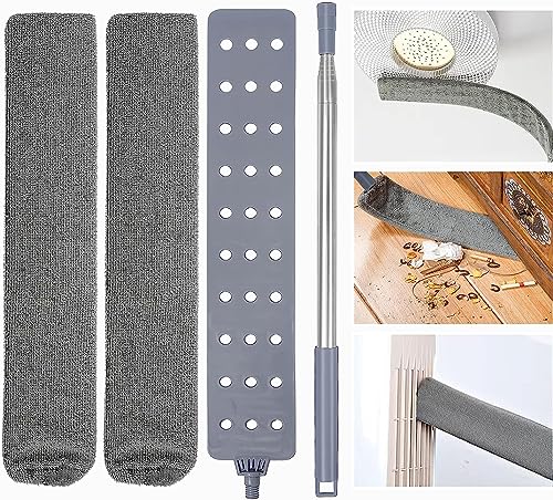 ホコリ取り はたき ホコリ掃除 ダストブラシ ハンディモップ 2.5m 伸縮可能 隙間掃除グッズ クリーニングブラシ 高所 ダスター モップ 曲がる可能 手洗い可能 天井 車 家 ブラインド エアコン 大掃除 マイクロファイバークロス2枚
