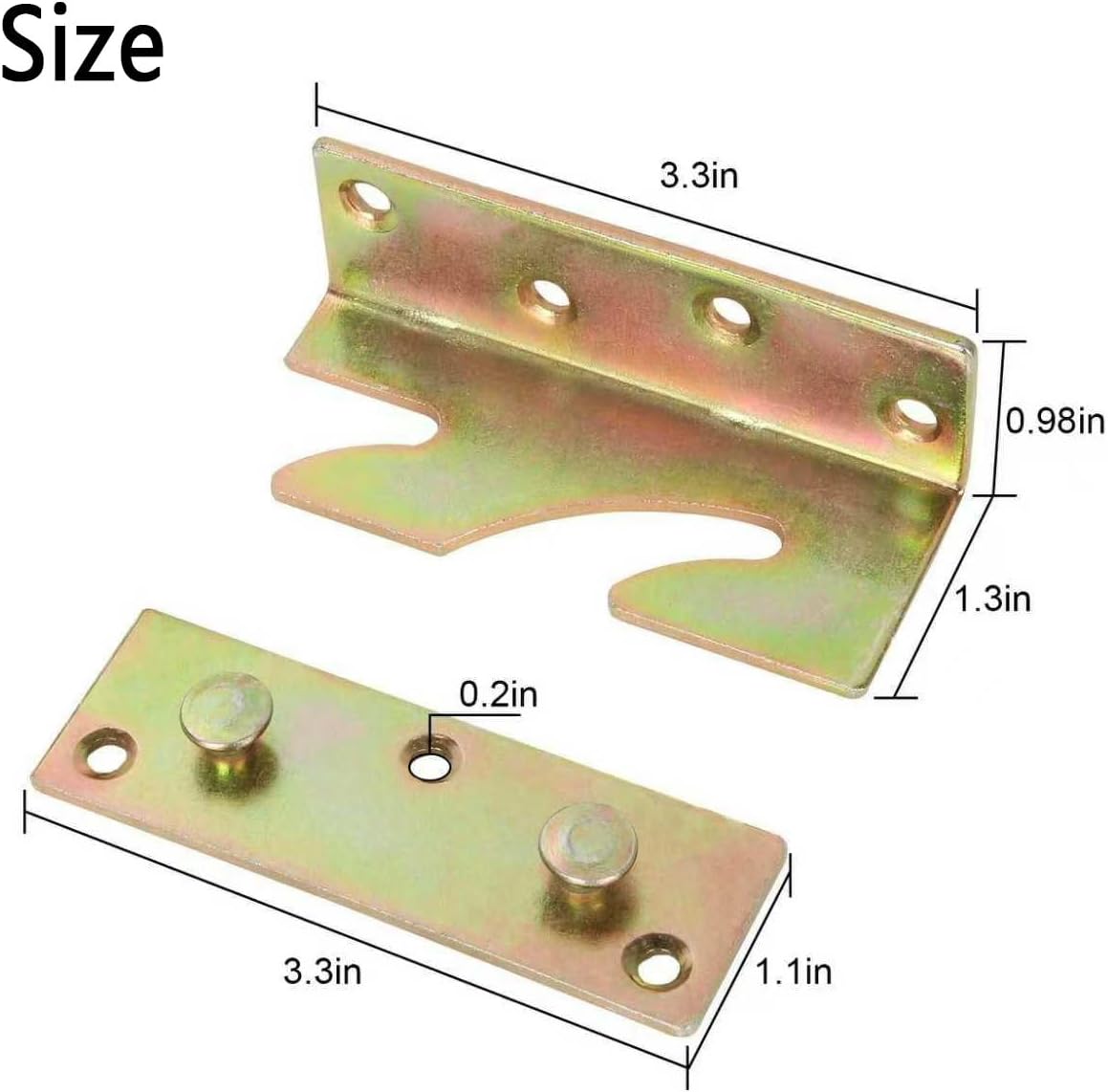 Bed Rail Brackets Set of 4 (Screws Included),Bed Fittings Wooden Bed Frame Hardware Connectors, Bed Frame Brackets for Headboards, Footboards