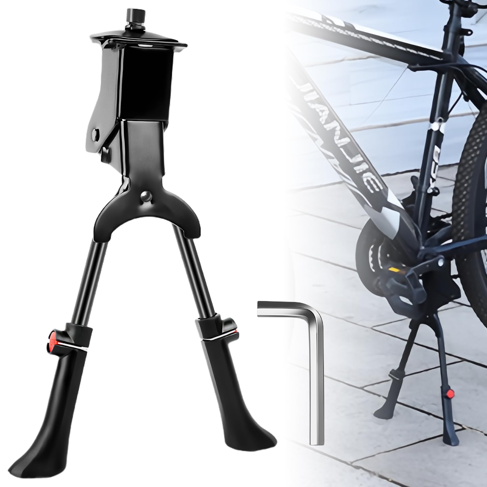 SUNOYA Fahrradständer Zweibein-Ständer 24-29 Zoll, Fahrrad Ständer, Höhenverstellbar, Zweibeinständer Fahrrad, Stabil FahrradständerS, Fahrradständer 